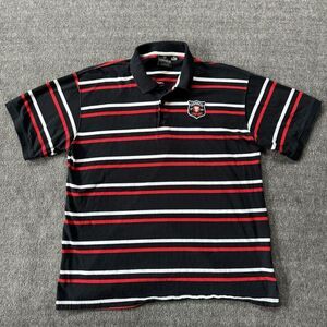 Guinness Beer Official Merchandise Polo Shirt Men XL Red Blue White Stripe Crest